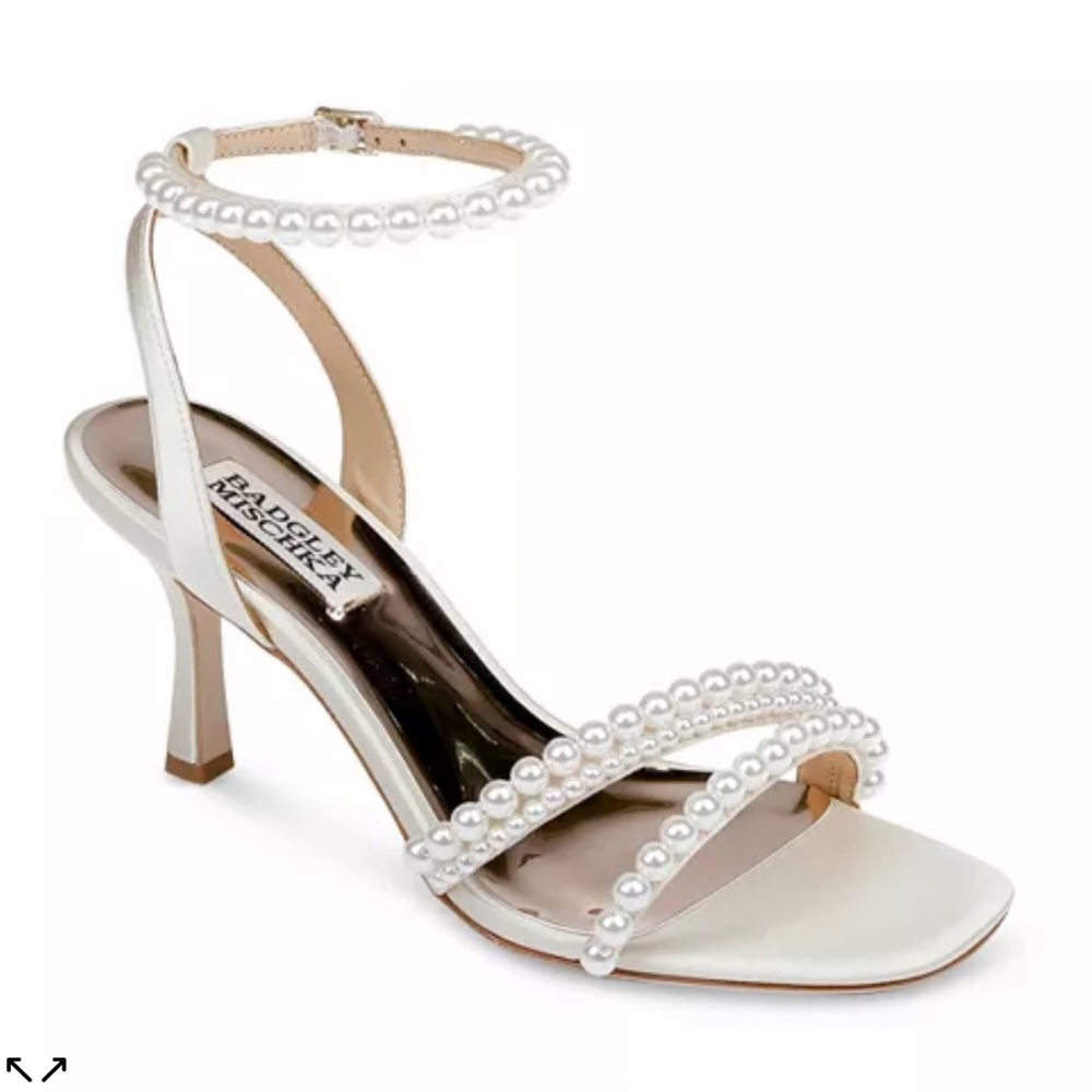 Badgley Mischka Embellished Ankle Strap High Heel Sandals Bridal Heels
